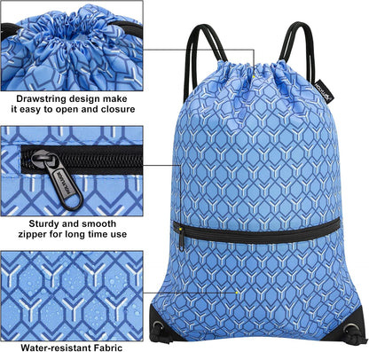 Drawstring Backpack Bag Sport Gym Sackpack - Colors B