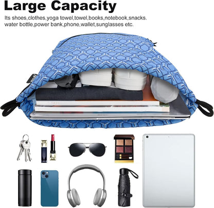 Drawstring Backpack Bag Sport Gym Sackpack - Colors B