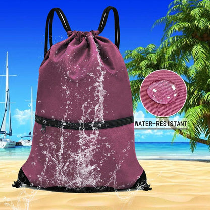 Drawstring Backpack Bag Sport Gym Sackpack - Colors B