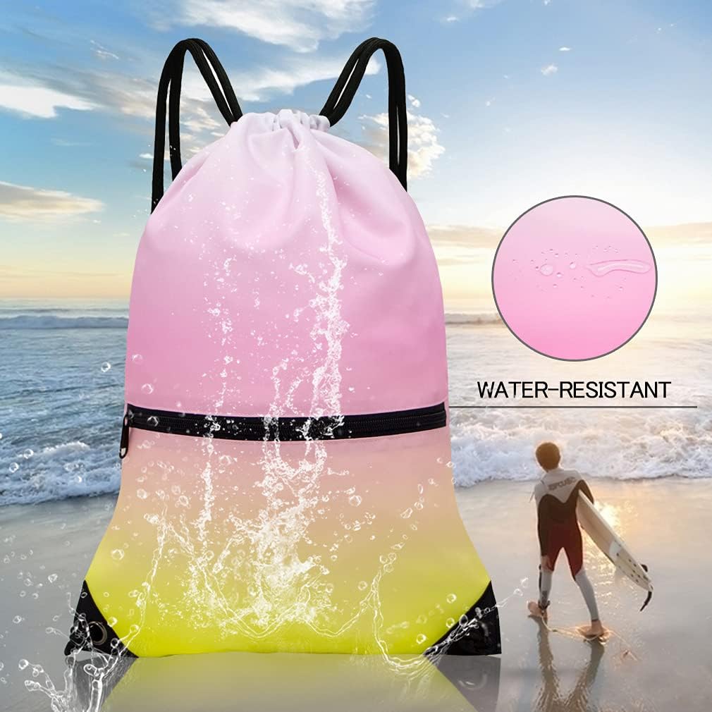 Drawstring Backpack Bag Sport Gym Sackpack - Colors B