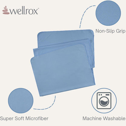 Microfiber Yoga Mat Towel with Grip – Ultra Absorbent, Super Soft, and Quick Dry Hot Yoga Towel Non Slip for Pilates, Bikram, and Fitness Workouts (74” x 26”, Blue)