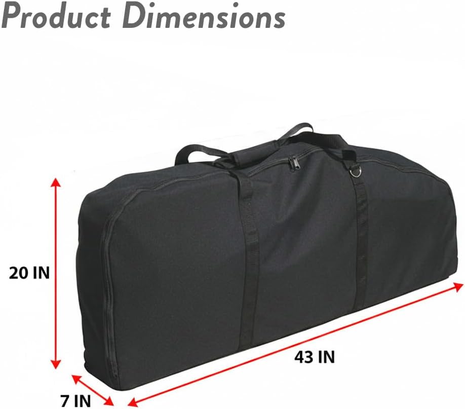 Premium Portable Massage Chair Carrying Case – Heavy-Duty Nylon Travel Bag with Zipper Closure & Dual Handles – Fits Most Folding Massage Chairs – Black