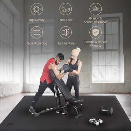 Extra Wide Large Exercise Mat 12'x7'/10'x7/8'x7(7mm)