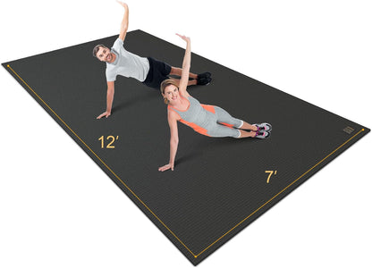 Extra Wide Large Exercise Mat 12'x7'/10'x7/8'x7(7mm)