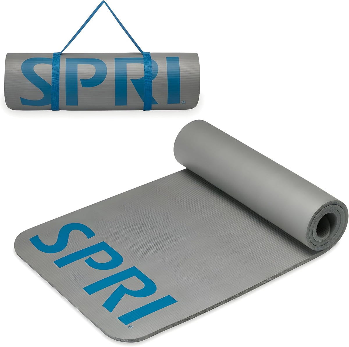 12mm Pro Fitness Matt - Thick Exercise Mat for Floor Workouts, Sit-Ups, Push-Ups, Stretching, Toning, and General Fitness - Non-Slip Texture, Cushioned, Portable Rolling Mat with Carrying Strap