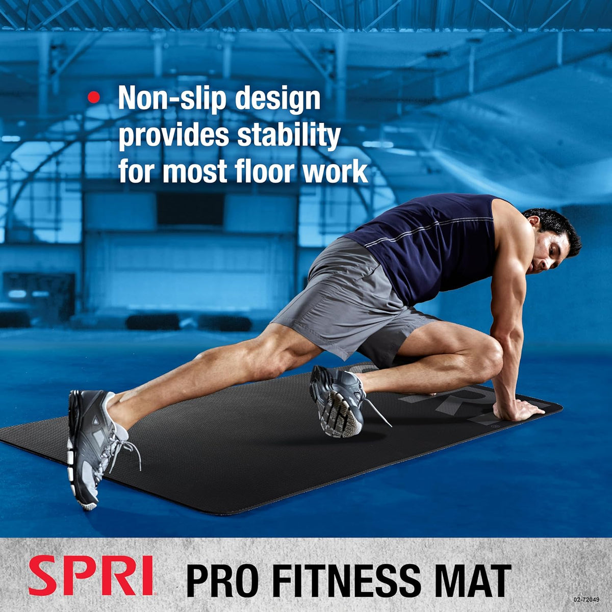 12mm Pro Fitness Matt - Thick Exercise Mat for Floor Workouts, Sit-Ups, Push-Ups, Stretching, Toning, and General Fitness - Non-Slip Texture, Cushioned, Portable Rolling Mat with Carrying Strap