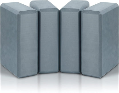 4 Pack Foam Yoga Blocks, Soft EVA Exercise Block Non Slip Grey