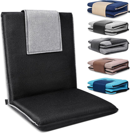 Adjustable Floor Chair with Back Support Foldable Meditation Seat, Coffee | 14-Position Adjust, 330lbs Weight Capacity, Washable Cover, Sturdy Bearings, Ground Seat for Adults, Portable for Meditation
