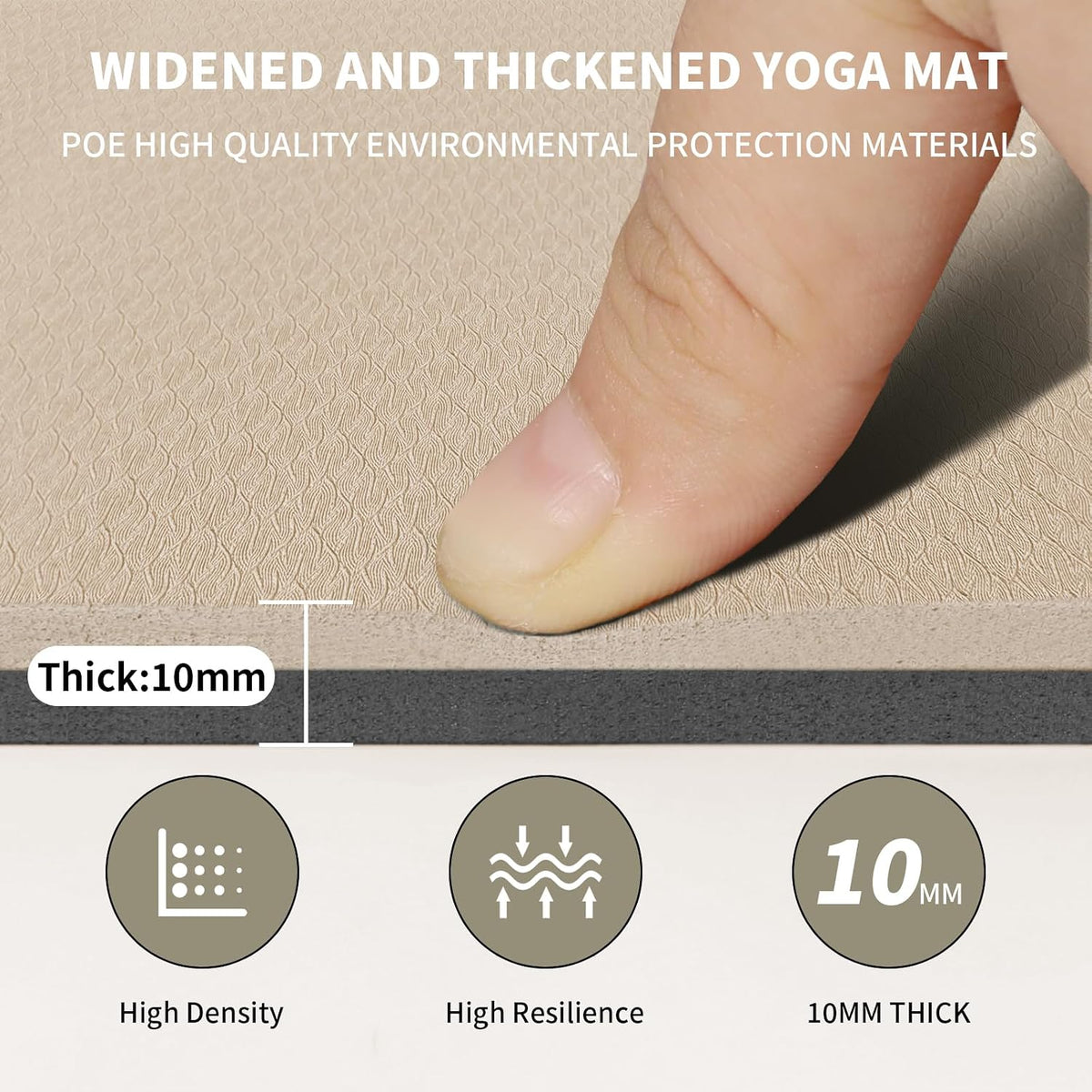 Large Yoga Mat (6'x4') – 8mm & 10mm Thick
