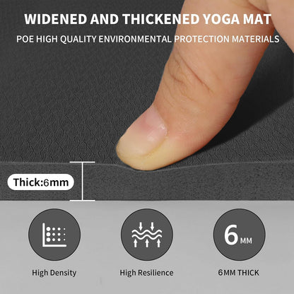 Large Yoga Mat (6'x4') – 8mm & 10mm Thick