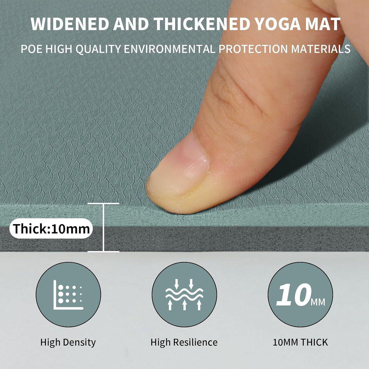 Large Yoga Mat (6'x4') – 8mm & 10mm Thick