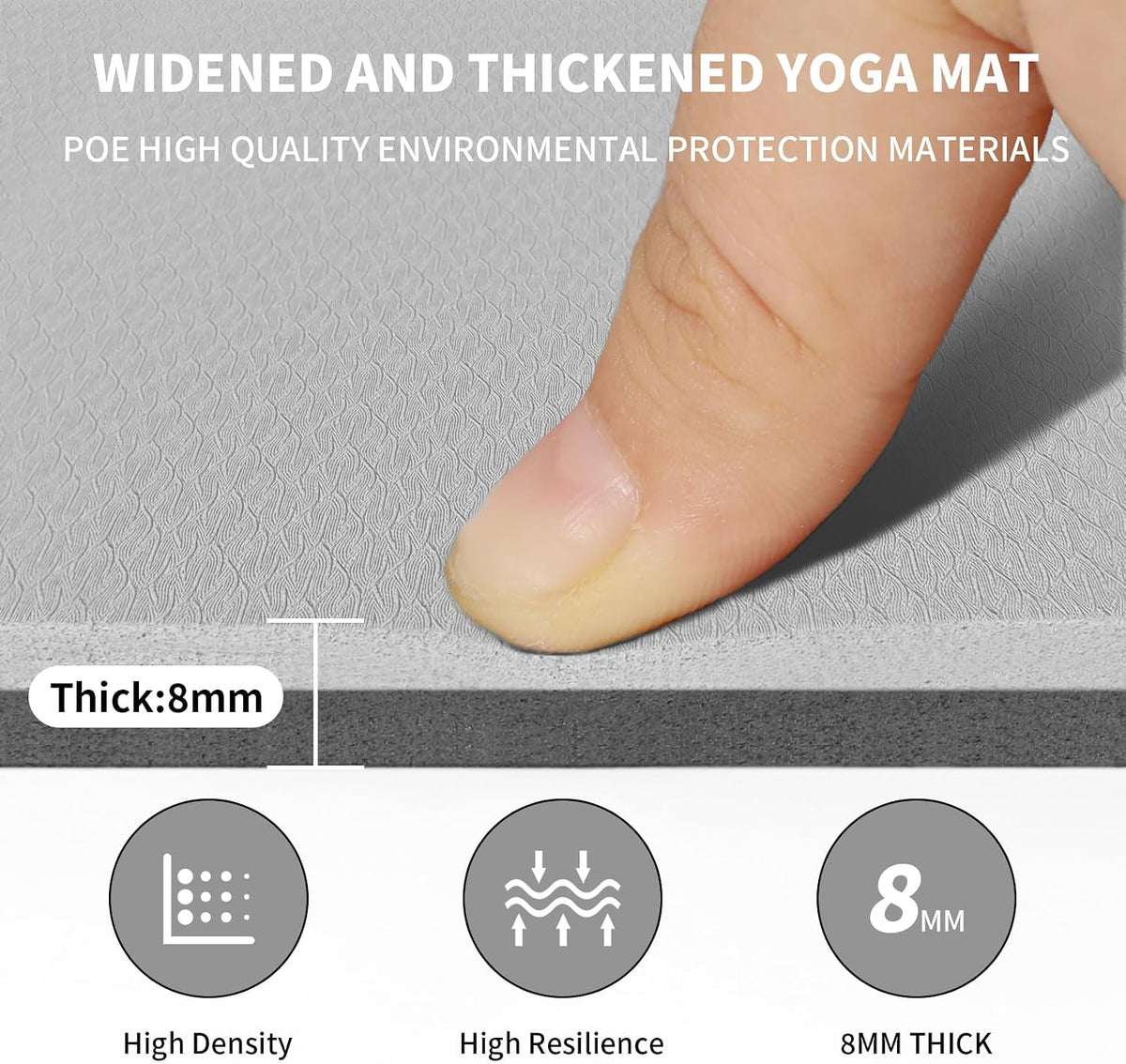 Large Yoga Mat (6'x4') – 8mm & 10mm Thick