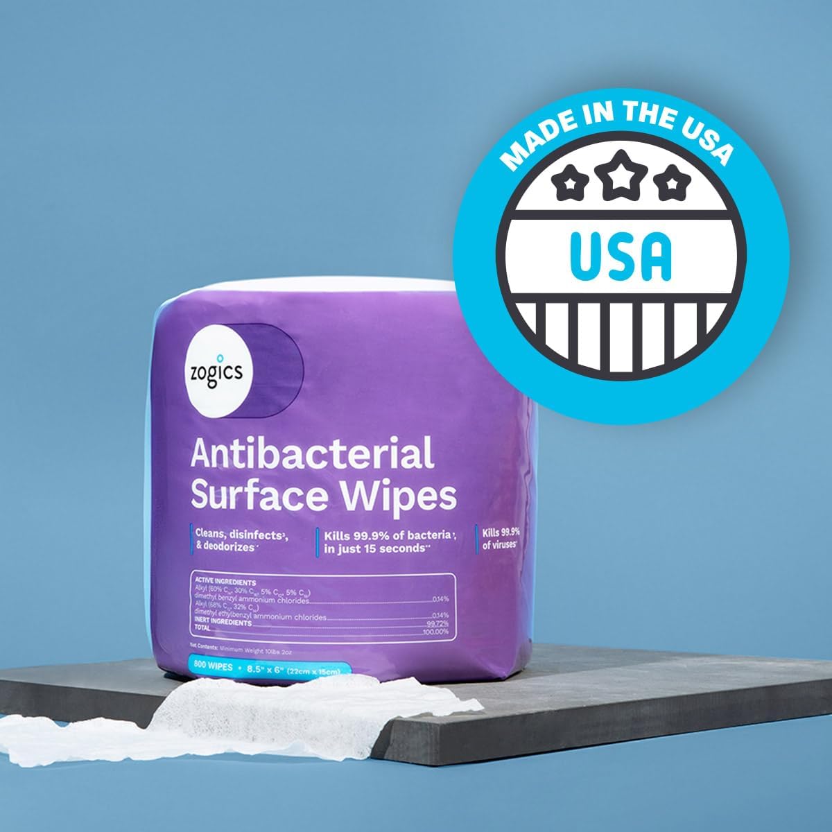 Antibacterial Disinfecting Wipes, 4 Rolls, 3,200 Count