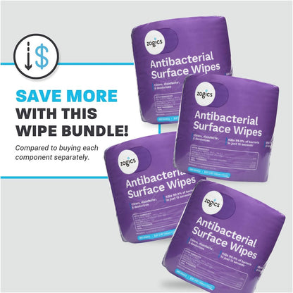 Antibacterial Disinfecting Wipes, 4 Rolls, 3,200 Count