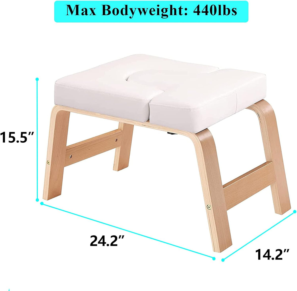 Balanced Yoga Headstand Bench - Ideal for Workout, Fitness and Gym, for Both Beginner and Experience Yogis - Wood and PU Pads - Relieve Fatigue and Build Up Body