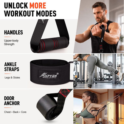 Resistance Bands with Handles, 150 lb Exercise Bands for Home Workout