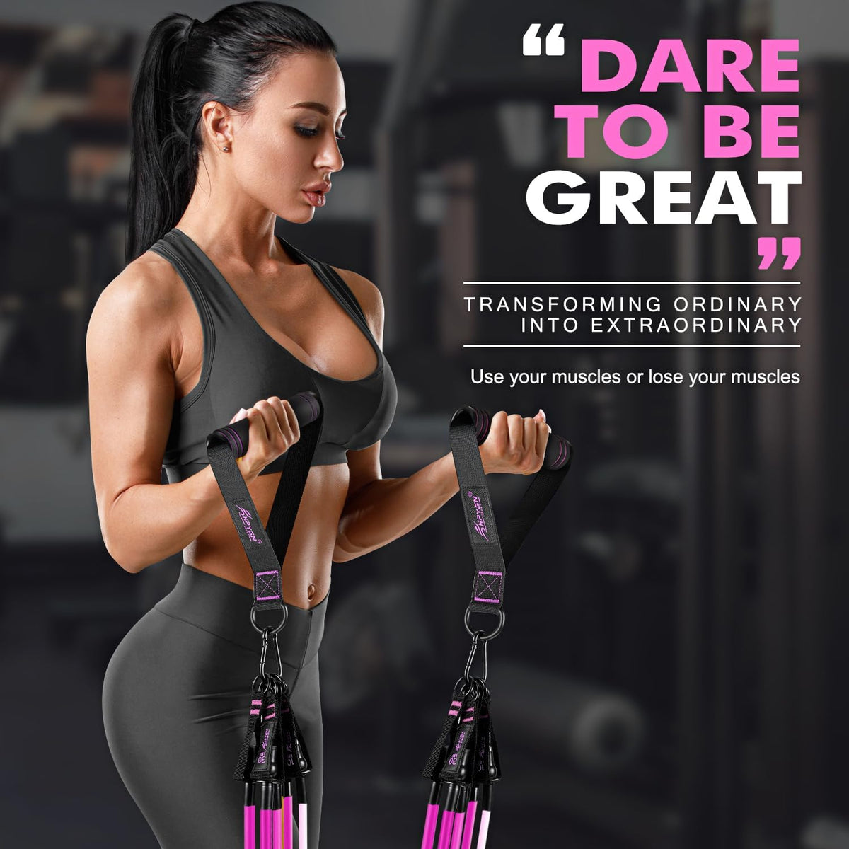 Resistance Bands with Handles, 150 lb Exercise Bands for Home Workout