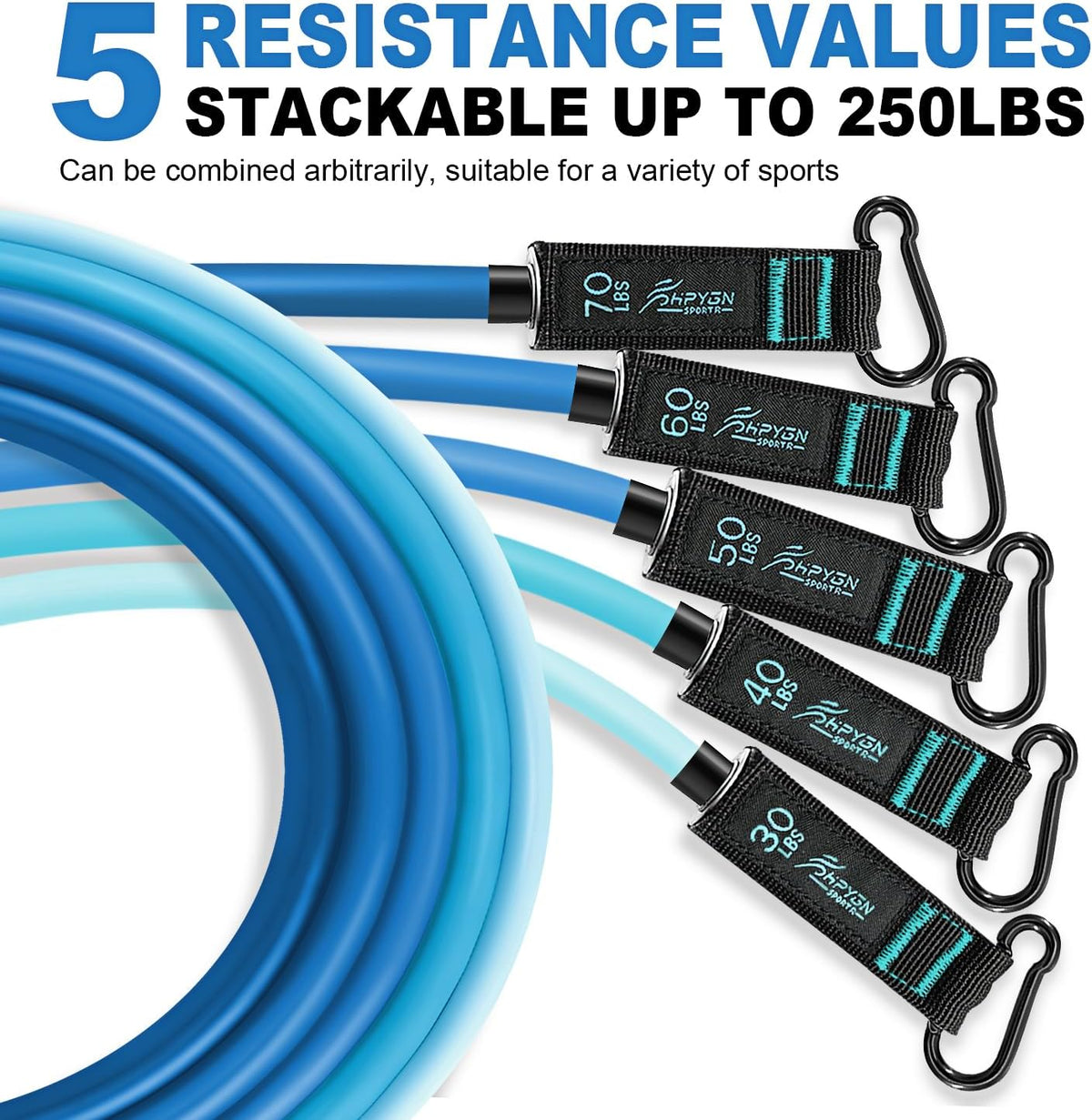 Resistance Bands with Handles, 150 lb Exercise Bands for Home Workout