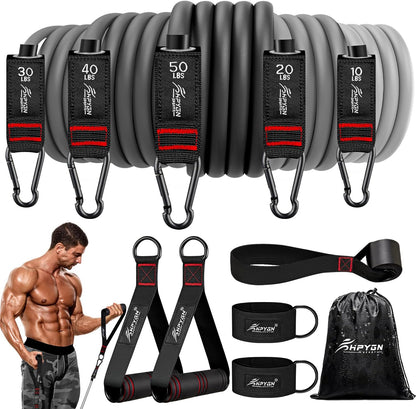 Resistance Bands with Handles, 150 lb Exercise Bands for Home Workout
