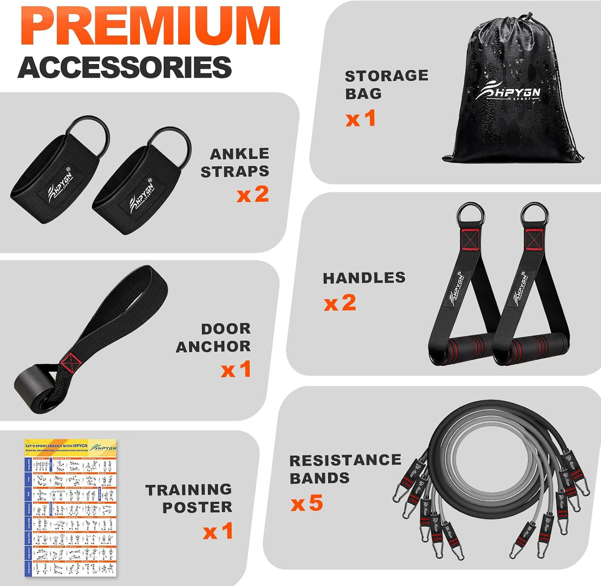 Resistance Bands with Handles, 150 lb Exercise Bands for Home Workout