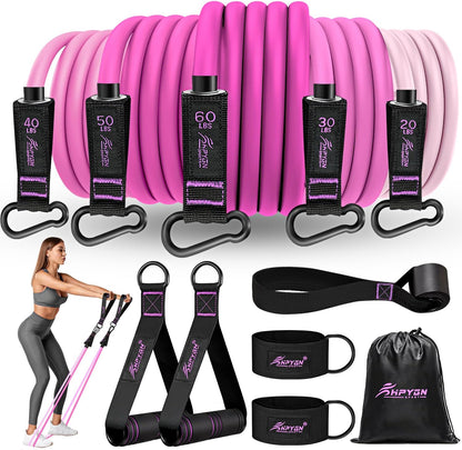 Resistance Bands with Handles, 150 lb Exercise Bands for Home Workout