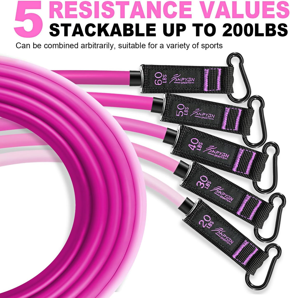 Resistance Bands with Handles, 150 lb Exercise Bands for Home Workout