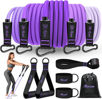 Resistance Bands with Handles, 150 lb Exercise Bands for Home Workout