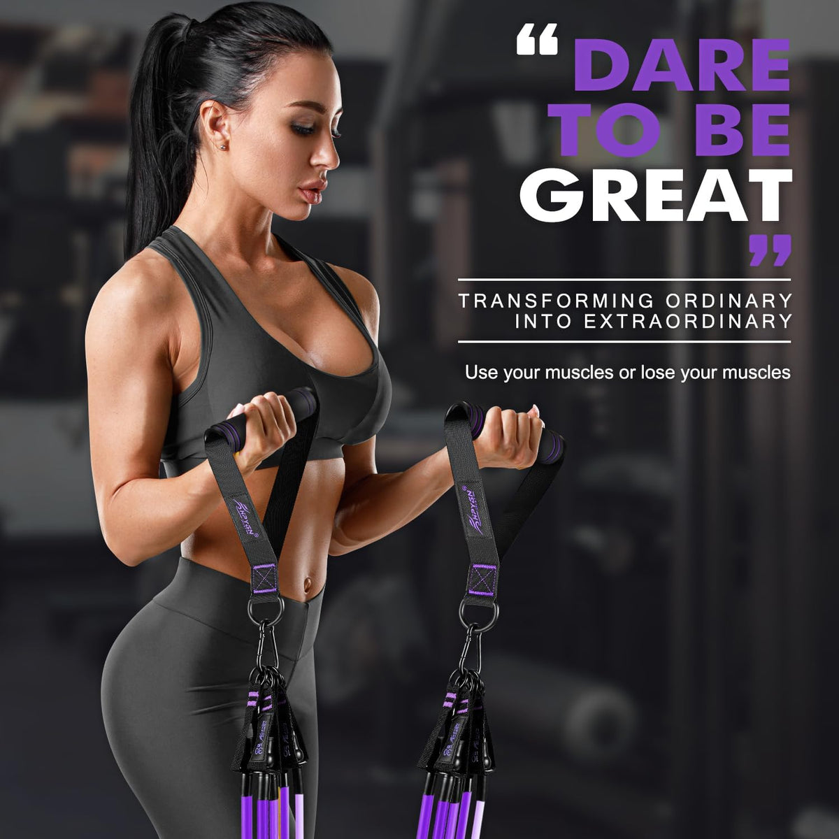 Resistance Bands with Handles, 150 lb Exercise Bands for Home Workout