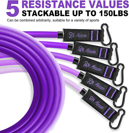 Resistance Bands with Handles, 150 lb Exercise Bands for Home Workout