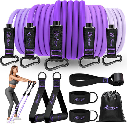 Resistance Bands with Handles, 150 lb Exercise Bands for Home Workout