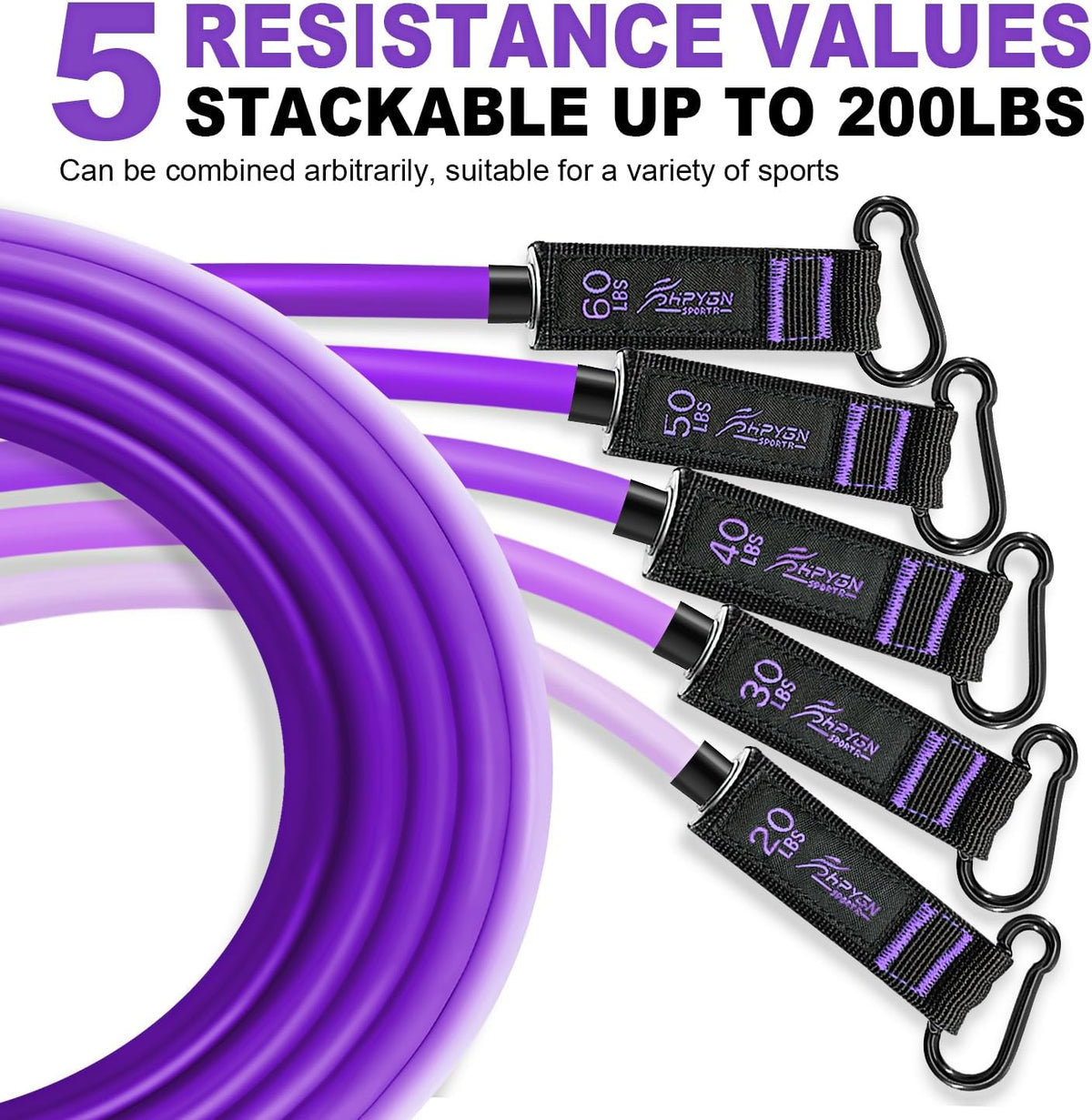 Resistance Bands with Handles, 150 lb Exercise Bands for Home Workout