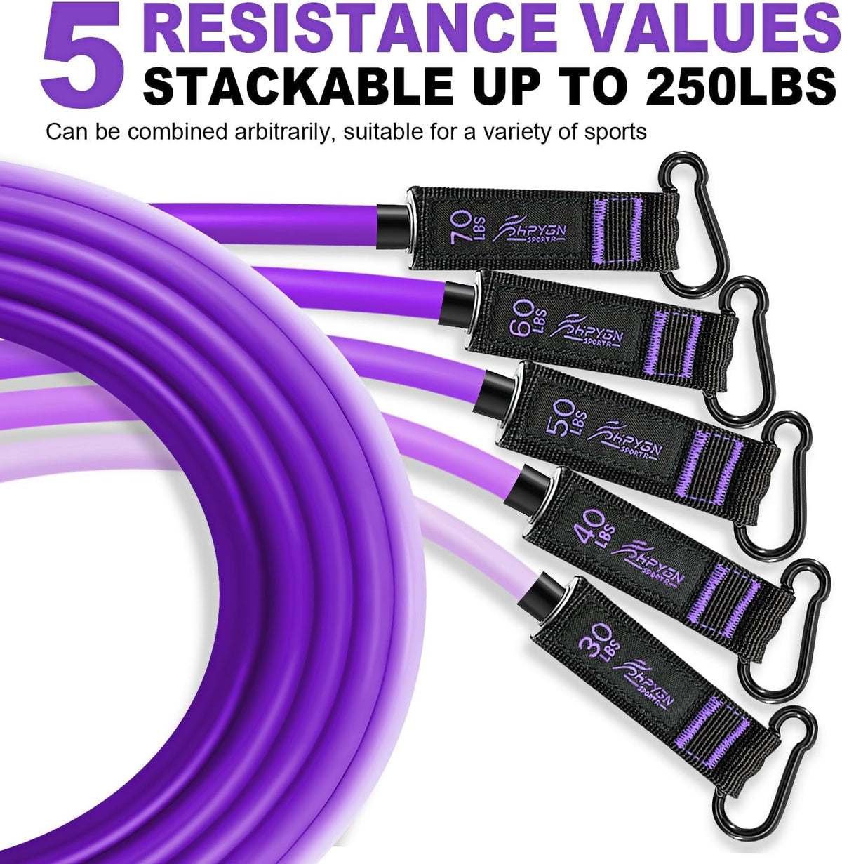 Resistance Bands with Handles, 150 lb Exercise Bands for Home Workout
