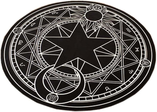 The Magic Circle Pattern Round Carpet Floor Mats Yoga Cushion for Playroom/Cloakroom, E-01