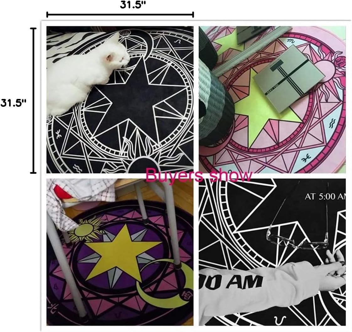 The Magic Circle Pattern Round Carpet Floor Mats Yoga Cushion for Playroom/Cloakroom, E-01