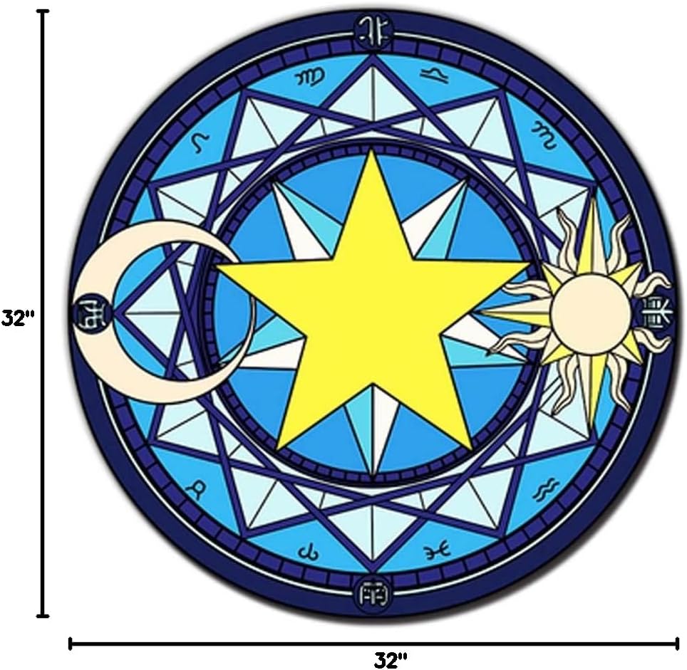 The Magic Circle Pattern Round Carpet Floor Mats Yoga Cushion for Playroom/Cloakroom, E-01