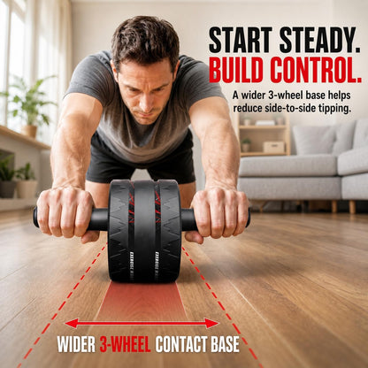 Ab Roller Wheel, Abs & Core Workout Equipment for Home Gym with Knee Pad Accessories, Abdominal Wheel for Full-body Strength Training