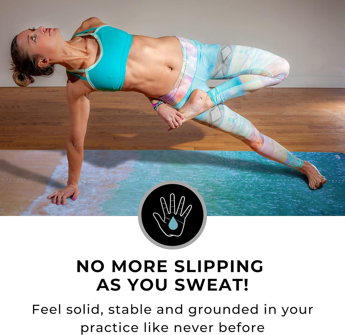 All In One Yoga Mat | Luxury Sweat-Grip Mat/Towel Combo | Ideal for Yoga, Hot Yoga, Bikram, Pilates, Workout & Exercise | Eco-Friendly Natural Rubber