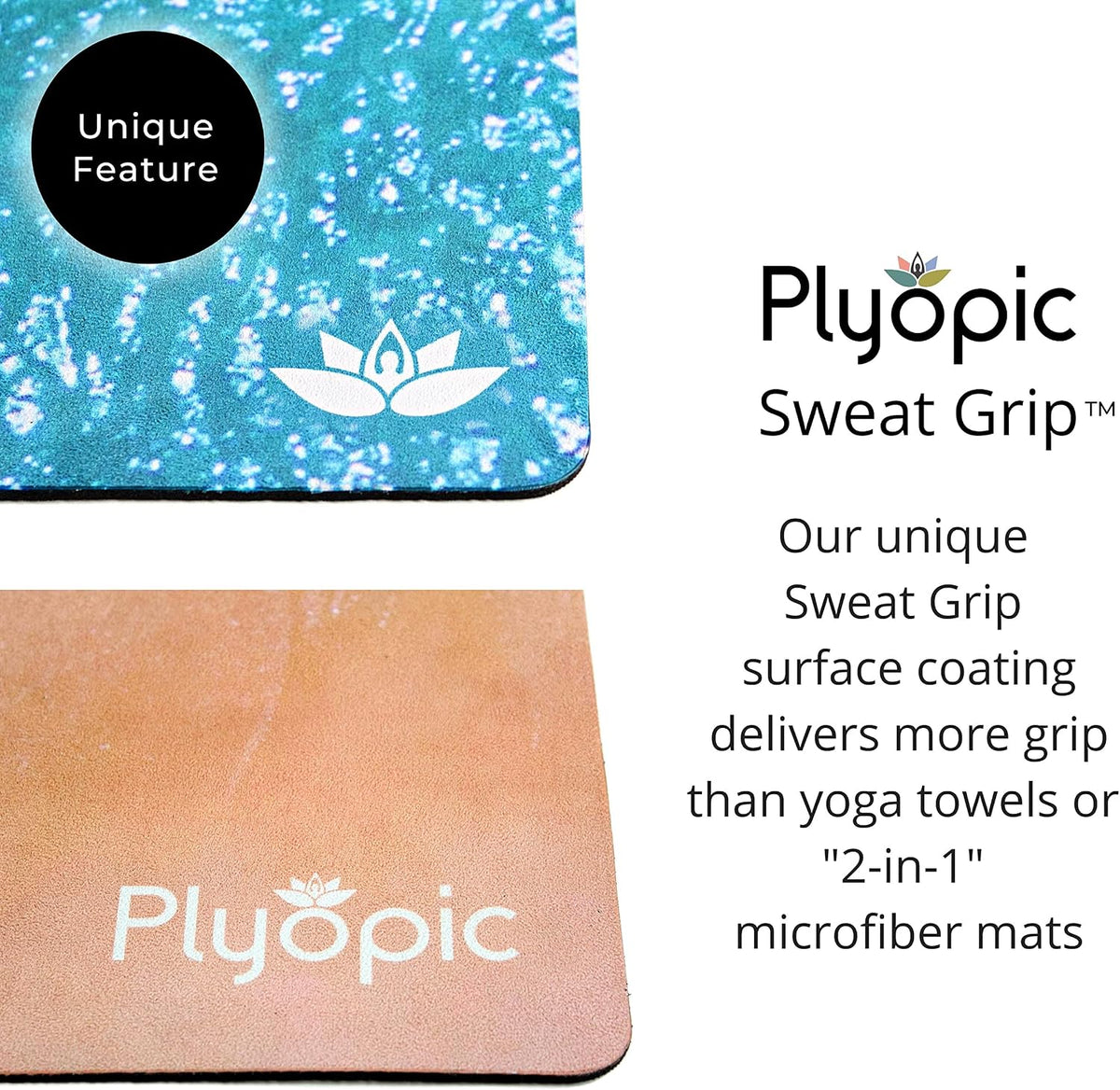 All In One Yoga Mat | Luxury Sweat-Grip Mat/Towel Combo | Ideal for Yoga, Hot Yoga, Bikram, Pilates, Workout & Exercise | Eco-Friendly Natural Rubber