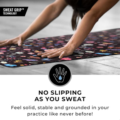 All In One Yoga Mat | Luxury Sweat-Grip Mat/Towel Combo | Ideal for Yoga, Hot Yoga, Bikram, Pilates, Workout & Exercise | Eco-Friendly Natural Rubber