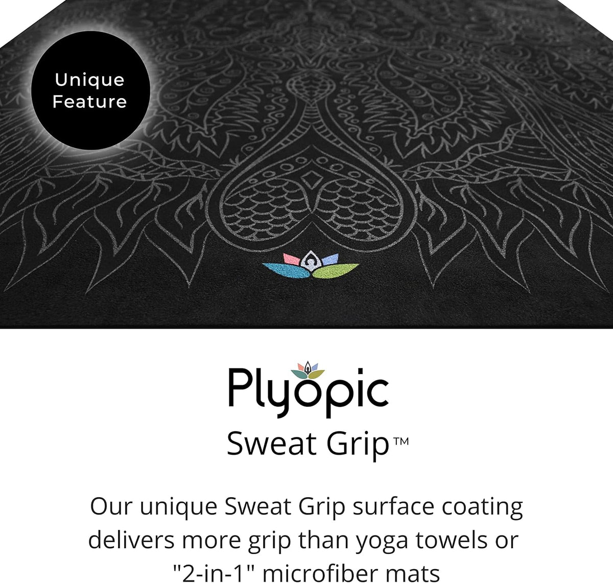 All In One Yoga Mat | Luxury Sweat-Grip Mat/Towel Combo | Ideal for Yoga, Hot Yoga, Bikram, Pilates, Workout & Exercise | Eco-Friendly Natural Rubber