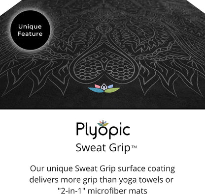 All In One Yoga Mat | Luxury Sweat-Grip Mat/Towel Combo | Ideal for Yoga, Hot Yoga, Bikram, Pilates, Workout & Exercise | Eco-Friendly Natural Rubber