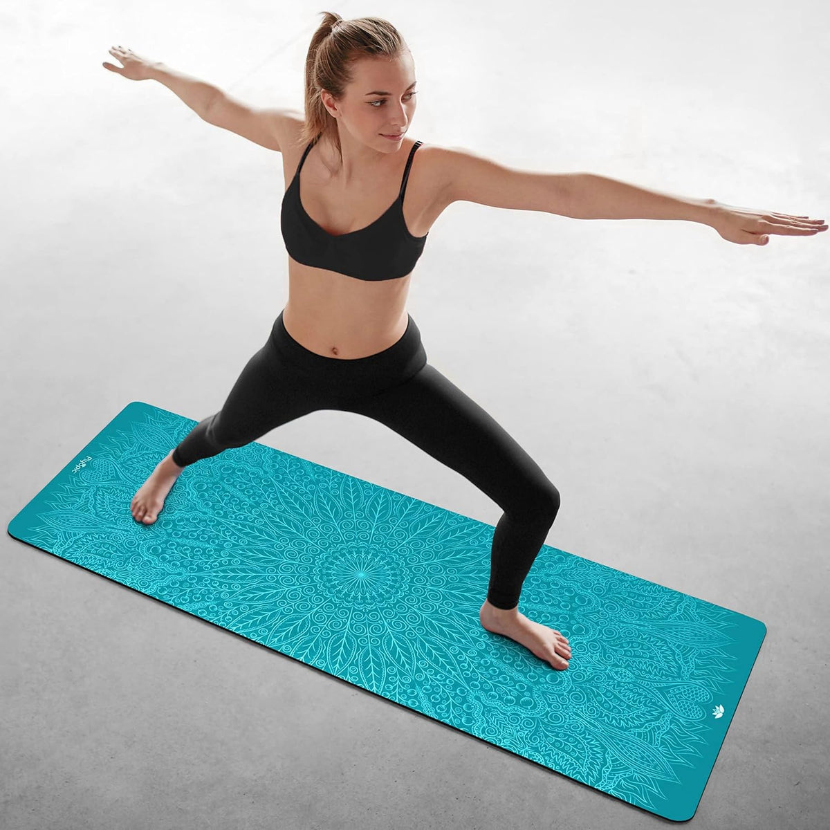 All In One Yoga Mat | Luxury Sweat-Grip Mat/Towel Combo | Ideal for Yoga, Hot Yoga, Bikram, Pilates, Workout & Exercise | Eco-Friendly Natural Rubber