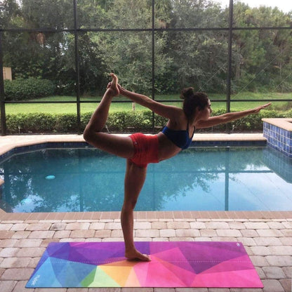 All In One Yoga Mat | Luxury Sweat-Grip Mat/Towel Combo | Ideal for Yoga, Hot Yoga, Bikram, Pilates, Workout & Exercise | Eco-Friendly Natural Rubber