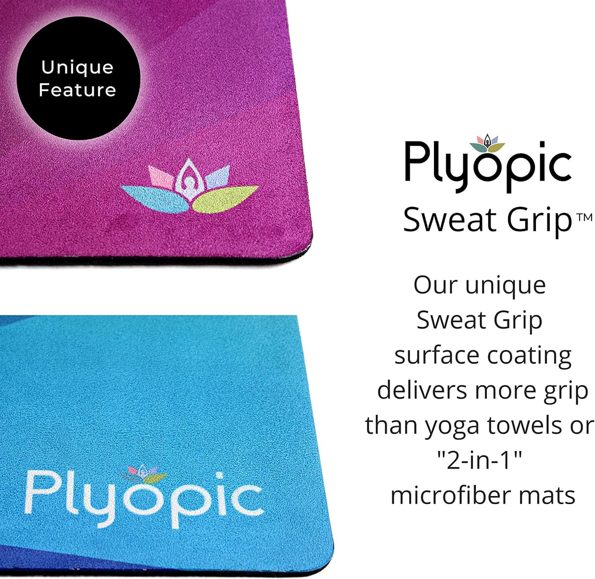 All In One Yoga Mat | Luxury Sweat-Grip Mat/Towel Combo | Ideal for Yoga, Hot Yoga, Bikram, Pilates, Workout & Exercise | Eco-Friendly Natural Rubber