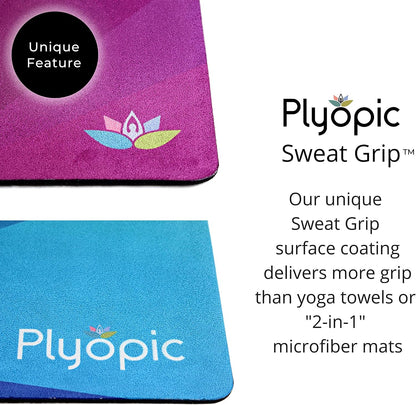 All In One Yoga Mat | Luxury Sweat-Grip Mat/Towel Combo | Ideal for Yoga, Hot Yoga, Bikram, Pilates, Workout & Exercise | Eco-Friendly Natural Rubber