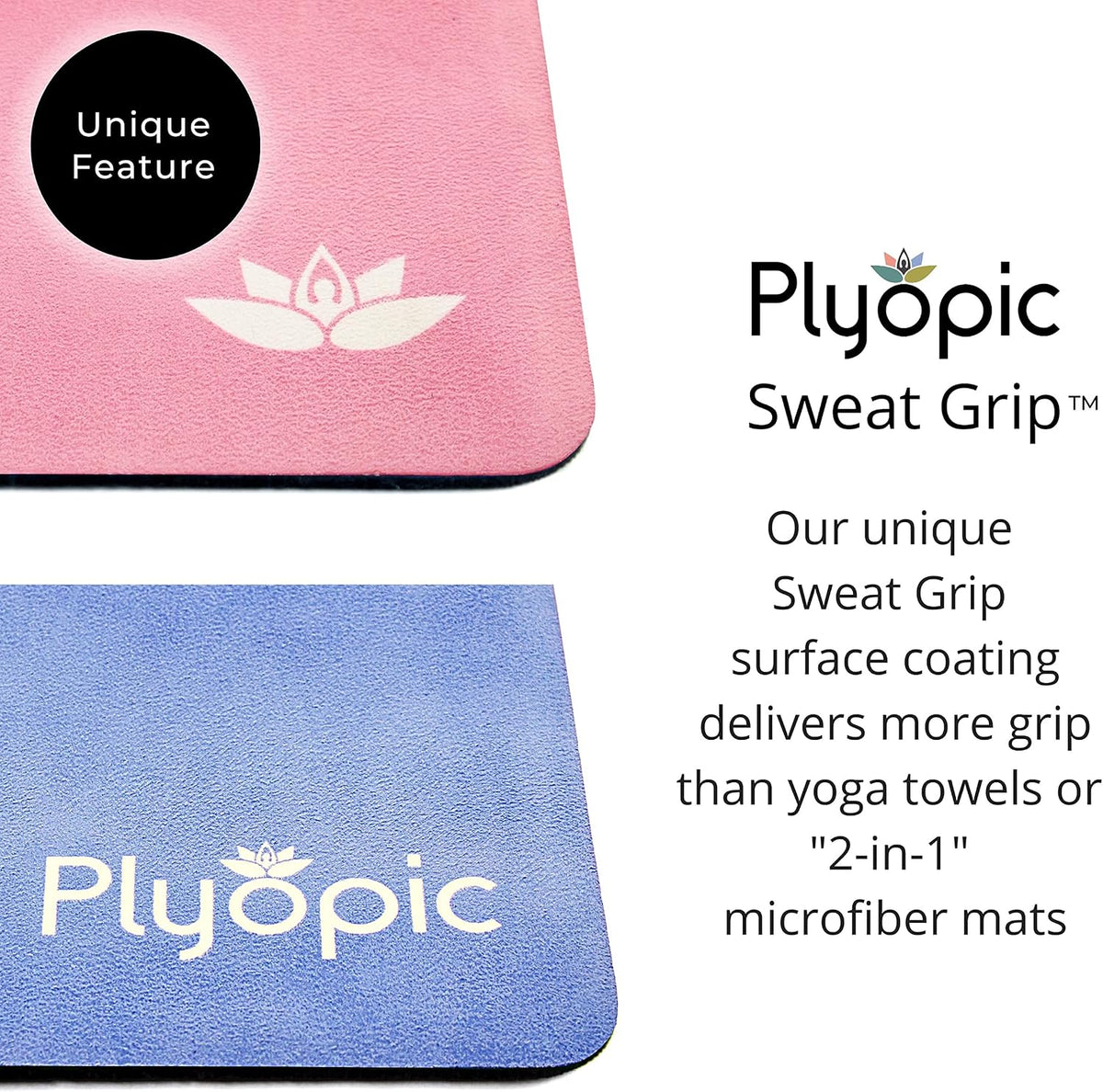 All In One Yoga Mat | Luxury Sweat-Grip Mat/Towel Combo | Ideal for Yoga, Hot Yoga, Bikram, Pilates, Workout & Exercise | Eco-Friendly Natural Rubber