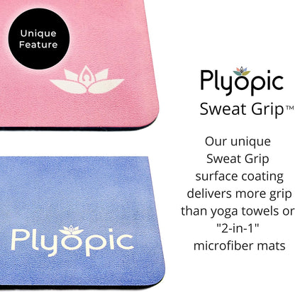 All In One Yoga Mat | Luxury Sweat-Grip Mat/Towel Combo | Ideal for Yoga, Hot Yoga, Bikram, Pilates, Workout & Exercise | Eco-Friendly Natural Rubber