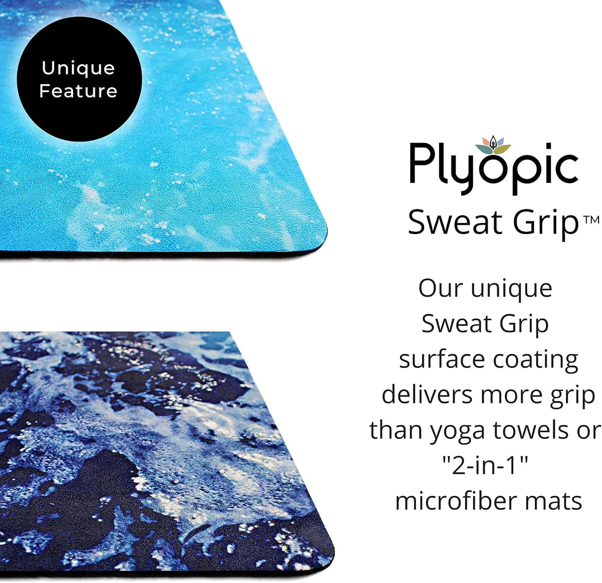 All In One Yoga Mat | Luxury Sweat-Grip Mat/Towel Combo | Ideal for Yoga, Hot Yoga, Bikram, Pilates, Workout & Exercise | Eco-Friendly Natural Rubber