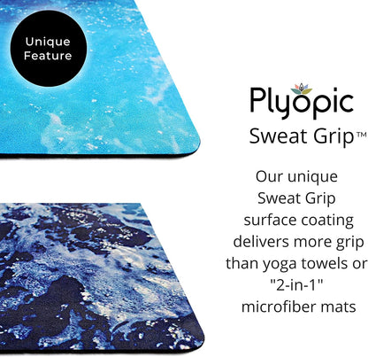 All In One Yoga Mat | Luxury Sweat-Grip Mat/Towel Combo | Ideal for Yoga, Hot Yoga, Bikram, Pilates, Workout & Exercise | Eco-Friendly Natural Rubber
