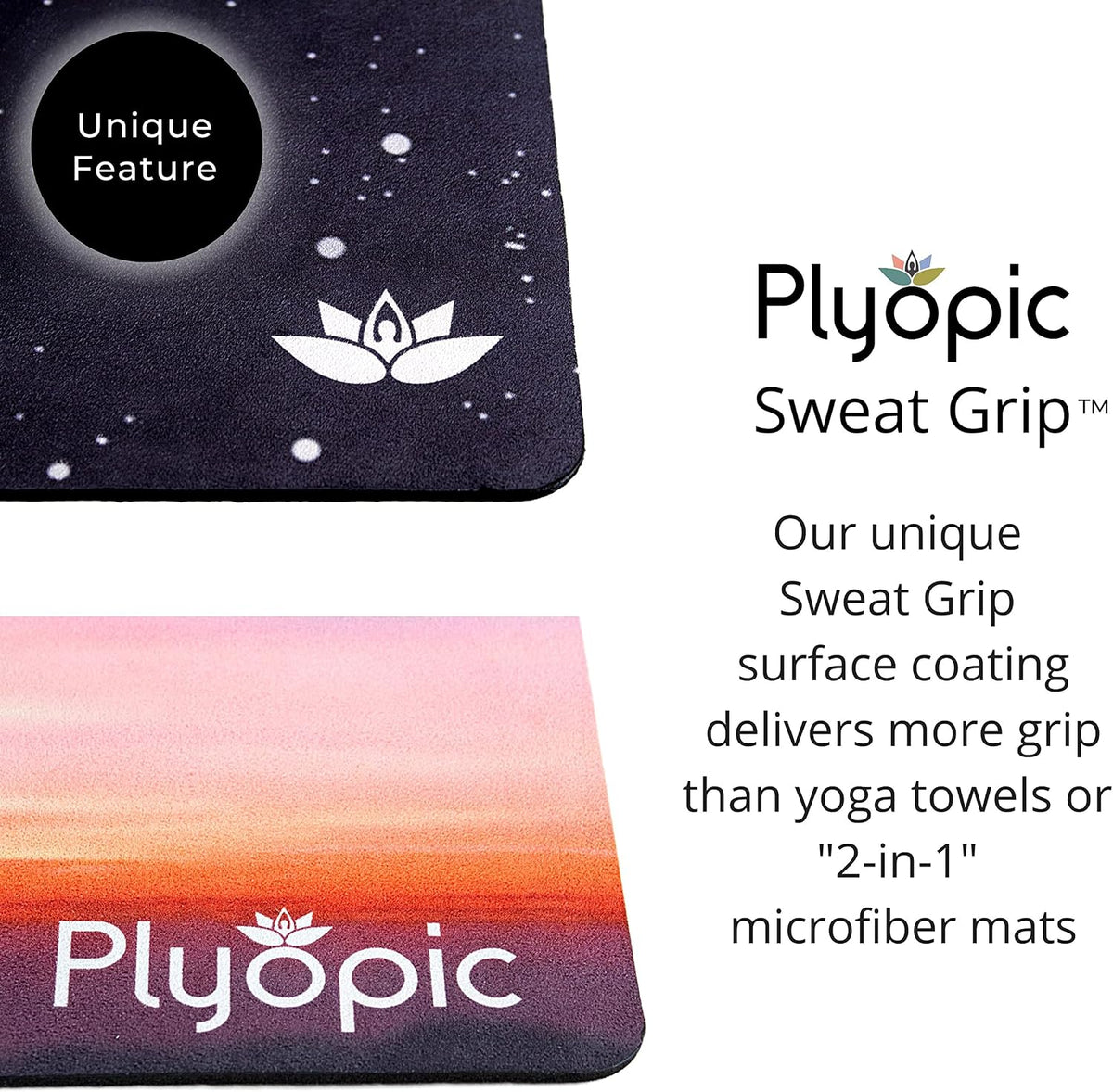 All In One Yoga Mat | Luxury Sweat-Grip Mat/Towel Combo | Ideal for Yoga, Hot Yoga, Bikram, Pilates, Workout & Exercise | Eco-Friendly Natural Rubber